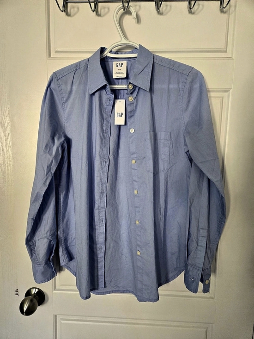 Gap The Classic Shirt Women's Button Down Shirt Blue XS